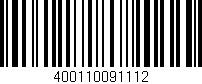 Código de barras (EAN, GTIN, SKU, ISBN): '400110091112'