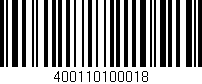 Código de barras (EAN, GTIN, SKU, ISBN): '400110100018'