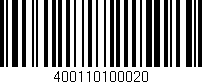 Código de barras (EAN, GTIN, SKU, ISBN): '400110100020'
