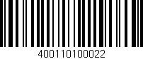 Código de barras (EAN, GTIN, SKU, ISBN): '400110100022'