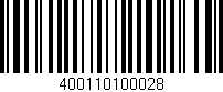 Código de barras (EAN, GTIN, SKU, ISBN): '400110100028'