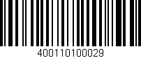 Código de barras (EAN, GTIN, SKU, ISBN): '400110100029'