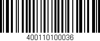 Código de barras (EAN, GTIN, SKU, ISBN): '400110100036'