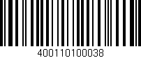 Código de barras (EAN, GTIN, SKU, ISBN): '400110100038'
