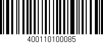Código de barras (EAN, GTIN, SKU, ISBN): '400110100085'