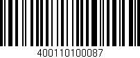 Código de barras (EAN, GTIN, SKU, ISBN): '400110100087'