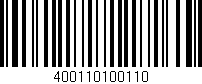 Código de barras (EAN, GTIN, SKU, ISBN): '400110100110'