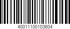 Código de barras (EAN, GTIN, SKU, ISBN): '40011100103604'