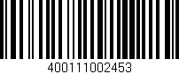 Código de barras (EAN, GTIN, SKU, ISBN): '400111002453'