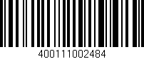 Código de barras (EAN, GTIN, SKU, ISBN): '400111002484'