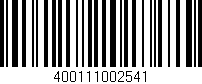 Código de barras (EAN, GTIN, SKU, ISBN): '400111002541'