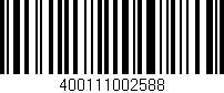 Código de barras (EAN, GTIN, SKU, ISBN): '400111002588'