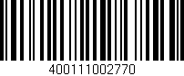 Código de barras (EAN, GTIN, SKU, ISBN): '400111002770'