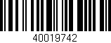 Código de barras (EAN, GTIN, SKU, ISBN): '40019742'