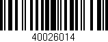 Código de barras (EAN, GTIN, SKU, ISBN): '40026014'