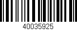 Código de barras (EAN, GTIN, SKU, ISBN): '40035925'