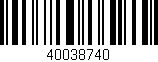Código de barras (EAN, GTIN, SKU, ISBN): '40038740'