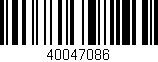 Código de barras (EAN, GTIN, SKU, ISBN): '40047086'