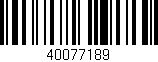 Código de barras (EAN, GTIN, SKU, ISBN): '40077189'