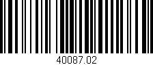 Código de barras (EAN, GTIN, SKU, ISBN): '40087.02'