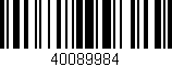 Código de barras (EAN, GTIN, SKU, ISBN): '40089984'