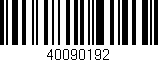 Código de barras (EAN, GTIN, SKU, ISBN): '40090192'