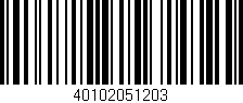 Código de barras (EAN, GTIN, SKU, ISBN): '40102051203'