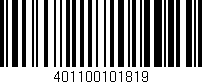 Código de barras (EAN, GTIN, SKU, ISBN): '401100101819'