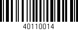 Código de barras (EAN, GTIN, SKU, ISBN): '40110014'