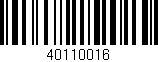 Código de barras (EAN, GTIN, SKU, ISBN): '40110016'