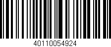 Código de barras (EAN, GTIN, SKU, ISBN): '40110054924'