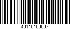 Código de barras (EAN, GTIN, SKU, ISBN): '40110100007'
