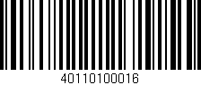 Código de barras (EAN, GTIN, SKU, ISBN): '40110100016'