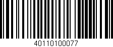 Código de barras (EAN, GTIN, SKU, ISBN): '40110100077'
