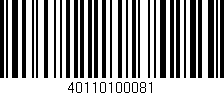 Código de barras (EAN, GTIN, SKU, ISBN): '40110100081'