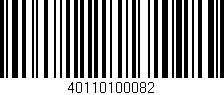 Código de barras (EAN, GTIN, SKU, ISBN): '40110100082'