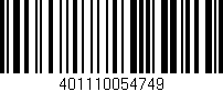 Código de barras (EAN, GTIN, SKU, ISBN): '401110054749'