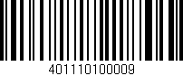 Código de barras (EAN, GTIN, SKU, ISBN): '401110100009'