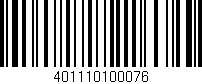 Código de barras (EAN, GTIN, SKU, ISBN): '401110100076'