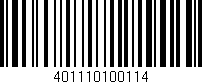 Código de barras (EAN, GTIN, SKU, ISBN): '401110100114'
