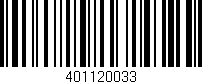 Código de barras (EAN, GTIN, SKU, ISBN): '401120033'