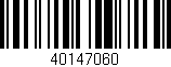 Código de barras (EAN, GTIN, SKU, ISBN): '40147060'