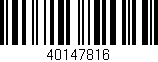 Código de barras (EAN, GTIN, SKU, ISBN): '40147816'
