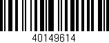 Código de barras (EAN, GTIN, SKU, ISBN): '40149614'