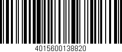 Código de barras (EAN, GTIN, SKU, ISBN): '4015600138820'