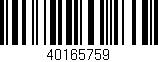 Código de barras (EAN, GTIN, SKU, ISBN): '40165759'