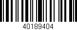 Código de barras (EAN, GTIN, SKU, ISBN): '40189404'