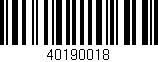 Código de barras (EAN, GTIN, SKU, ISBN): '40190018'