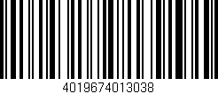 Código de barras (EAN, GTIN, SKU, ISBN): '4019674013038'
