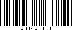 Código de barras (EAN, GTIN, SKU, ISBN): '4019674030028'